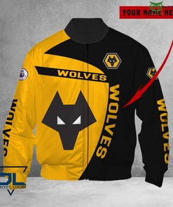 Wolverhampton Wanderers FC Custom Name Logo Bomber Jacket