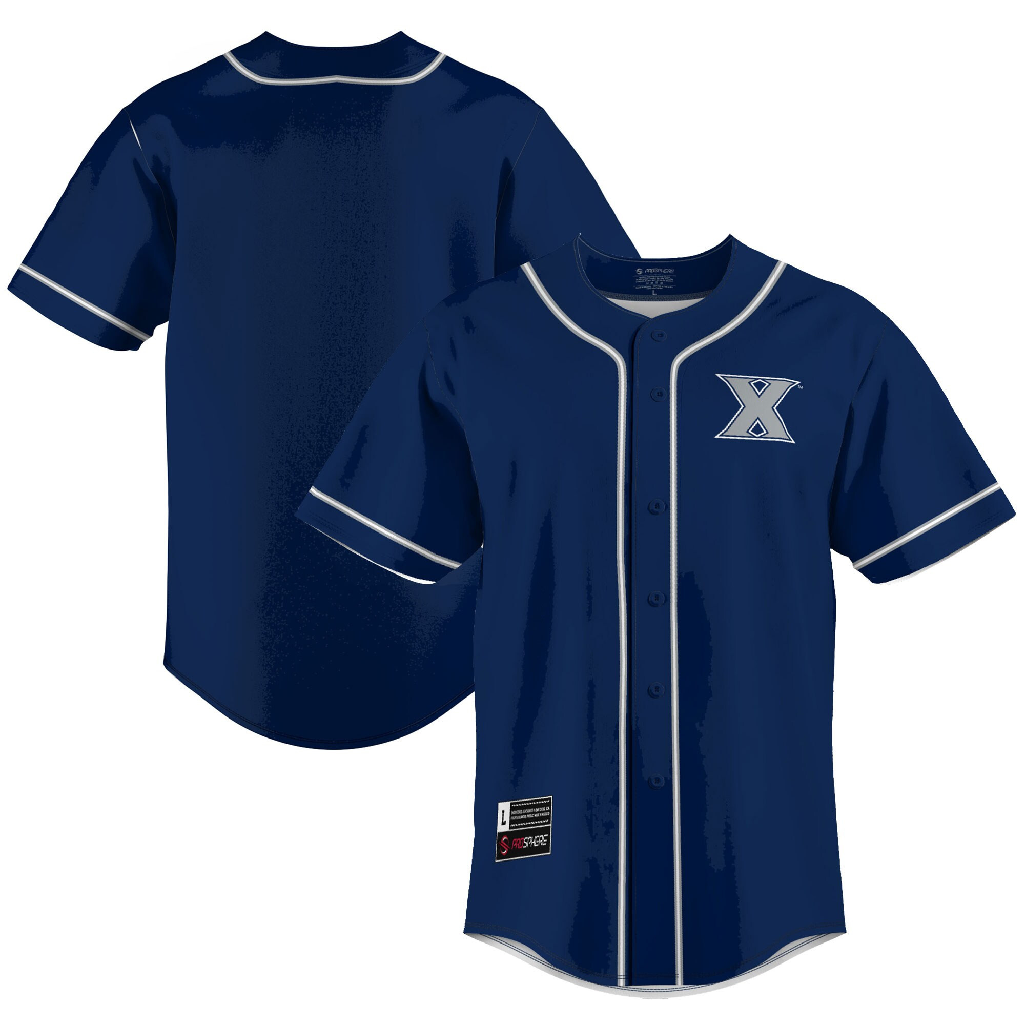 Xavier Musketeers Baseball Jersey - Navy Ncaa