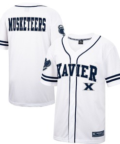 Xavier Musketeers Colosseum Free Spirited Baseball Jersey - White/navy Ncaa