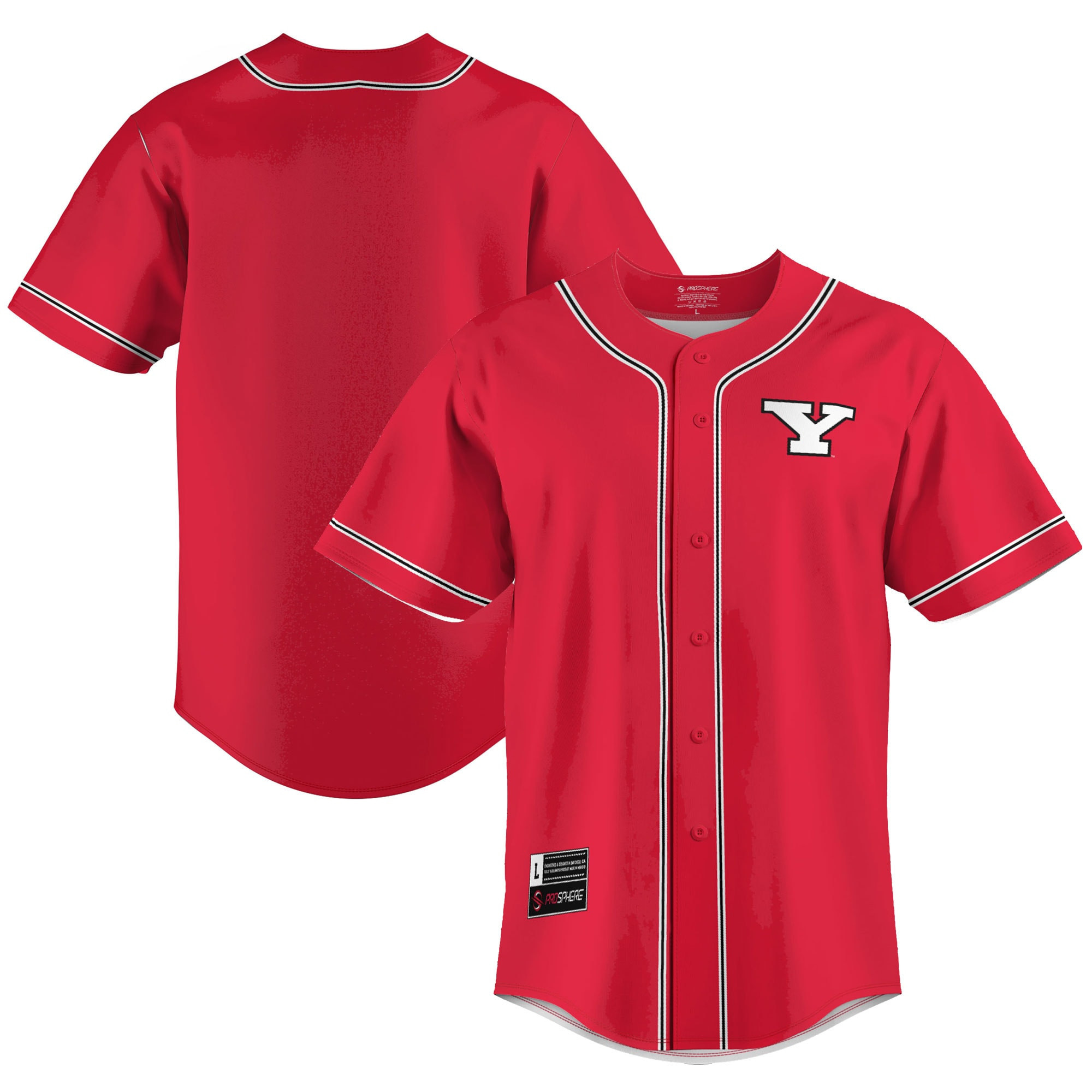 Youngstown State Penguins Baseball Jersey - Red Ncaa