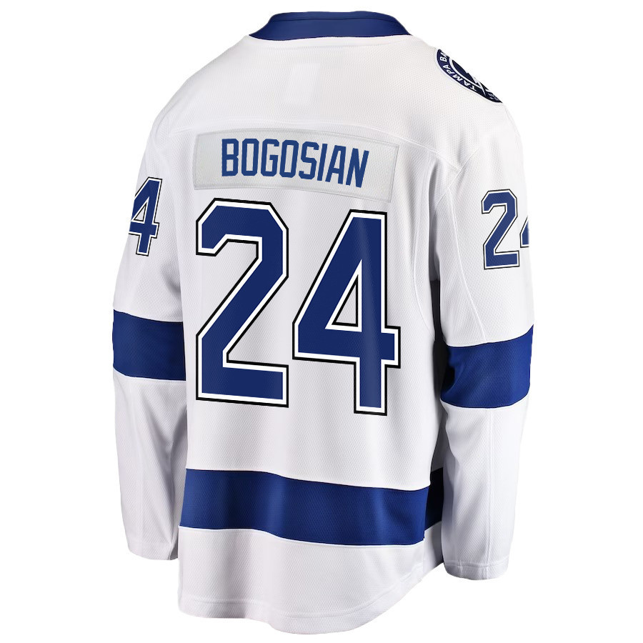 Zach Bogosian 24 Tampa Bay Lightning Stanley Cup 2023 Playoffs Patch Away Breakaway Men Jersey - White