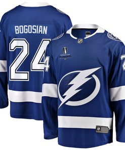 Zach Bogosian 24 Tampa Bay Lightning Stanley Cup 2023 Playoffs Patch Home Breakaway Men Jersey - Blue