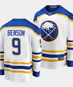 Zachary Benson #9 Buffalo Sabres 2023 NHL Draft Away Men Jersey - White