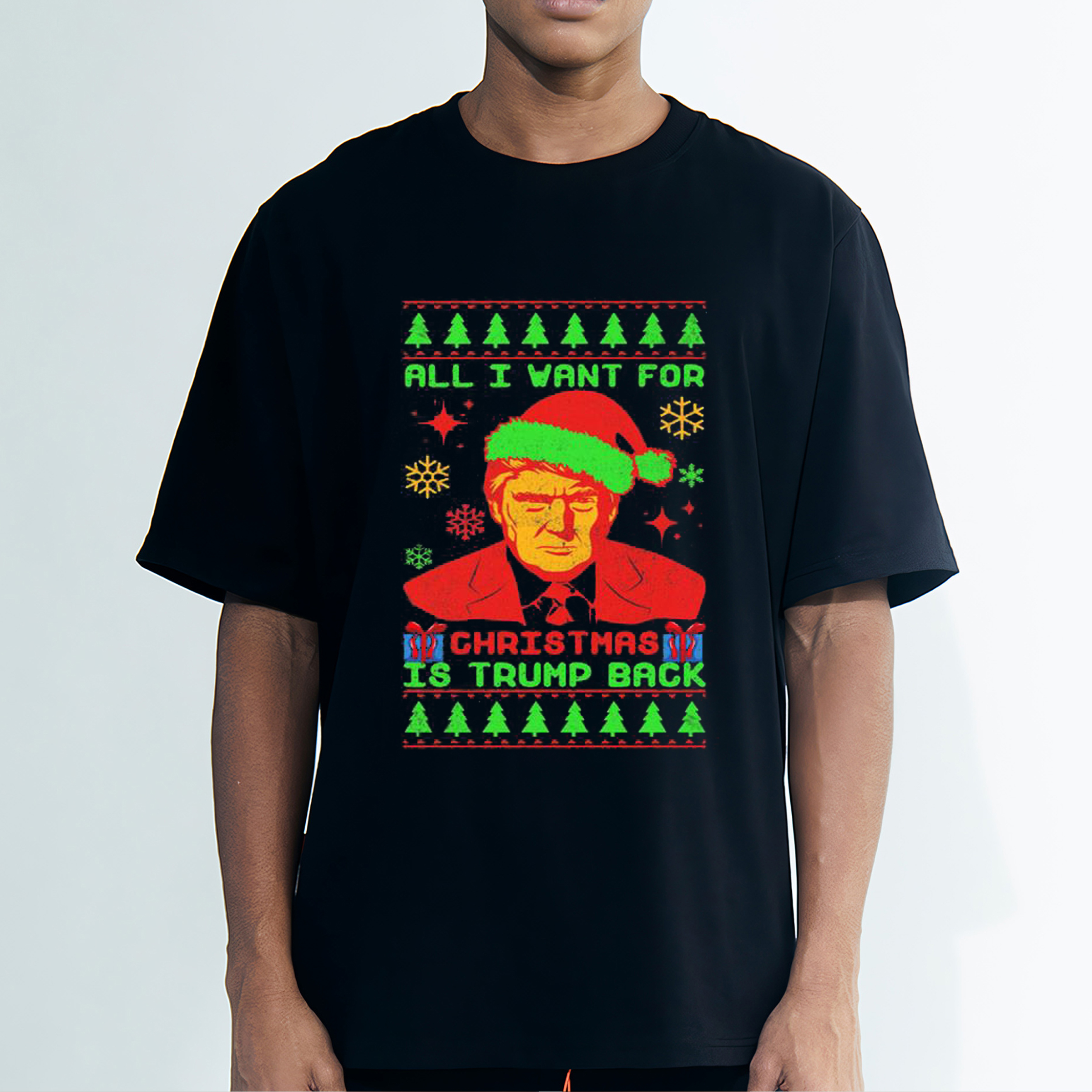 All I Want For Christmas Is Trump Back Vintage Style Ugly Christmas Sweatshirt - Fan Gift