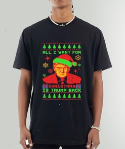 All I Want For Christmas Is Trump Back Vintage Style Ugly Christmas Sweatshirt - Fan Gift