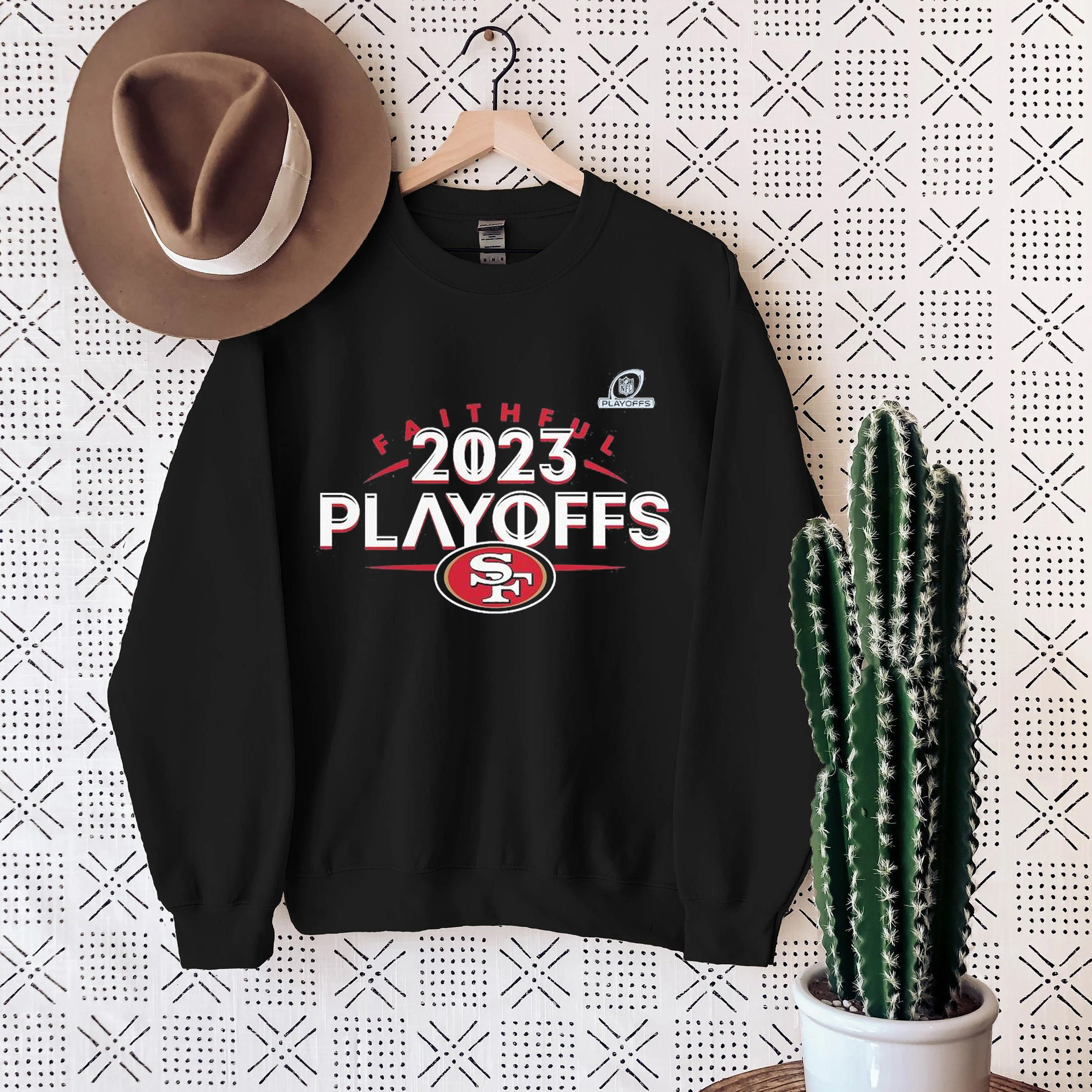 Faithful 2023 NFL Playoffs San Francisco 49ers Hoodie Sweatshirt Shirt for Fan