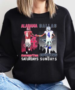 Jalen Milroe Alabama Crimson Tide Dak Prescott Dallas Cowboys Signatures Shirt - Perfect for Fan