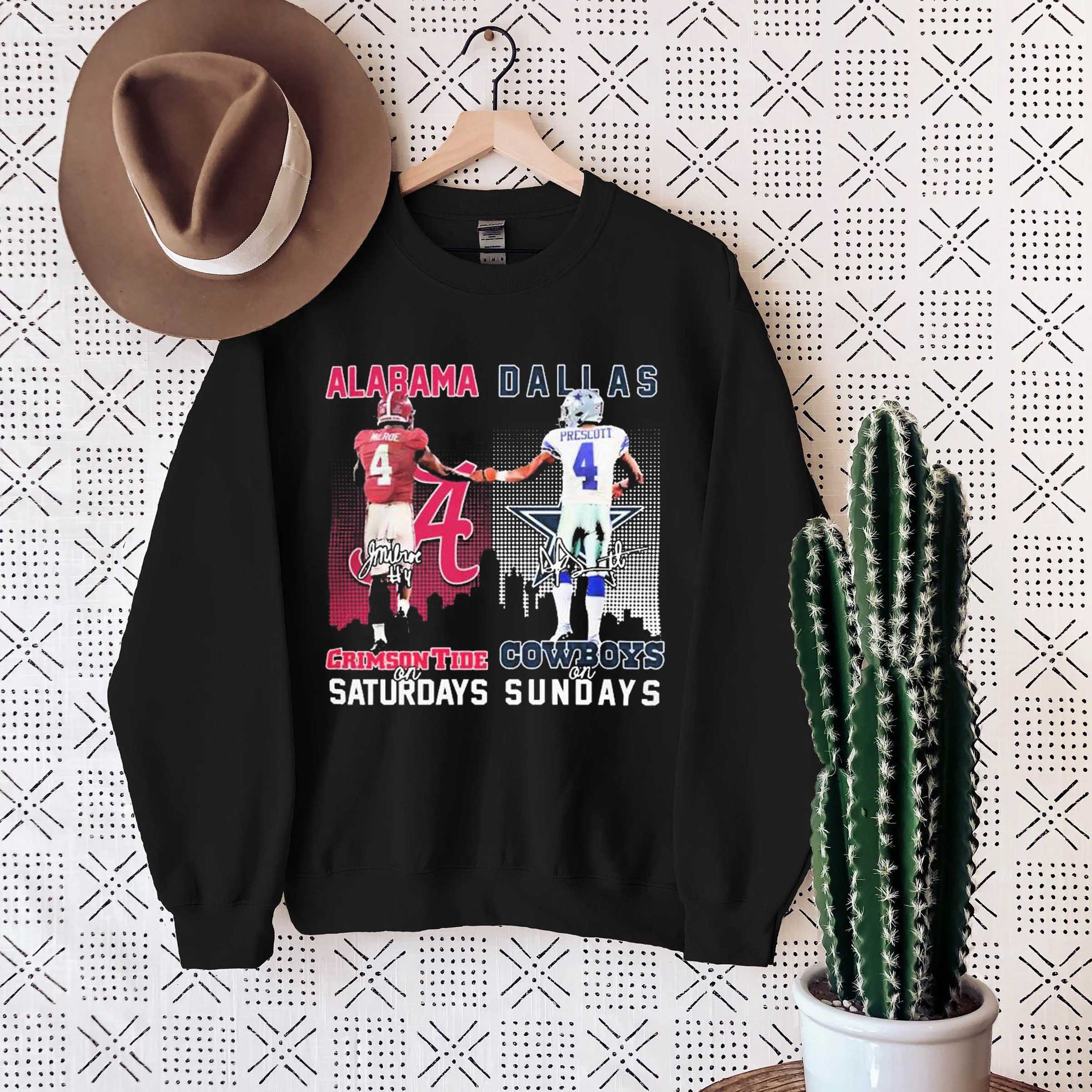 Jalen Milroe Alabama Crimson Tide Dak Prescott Dallas Cowboys Signatures Shirt - Perfect for Fan