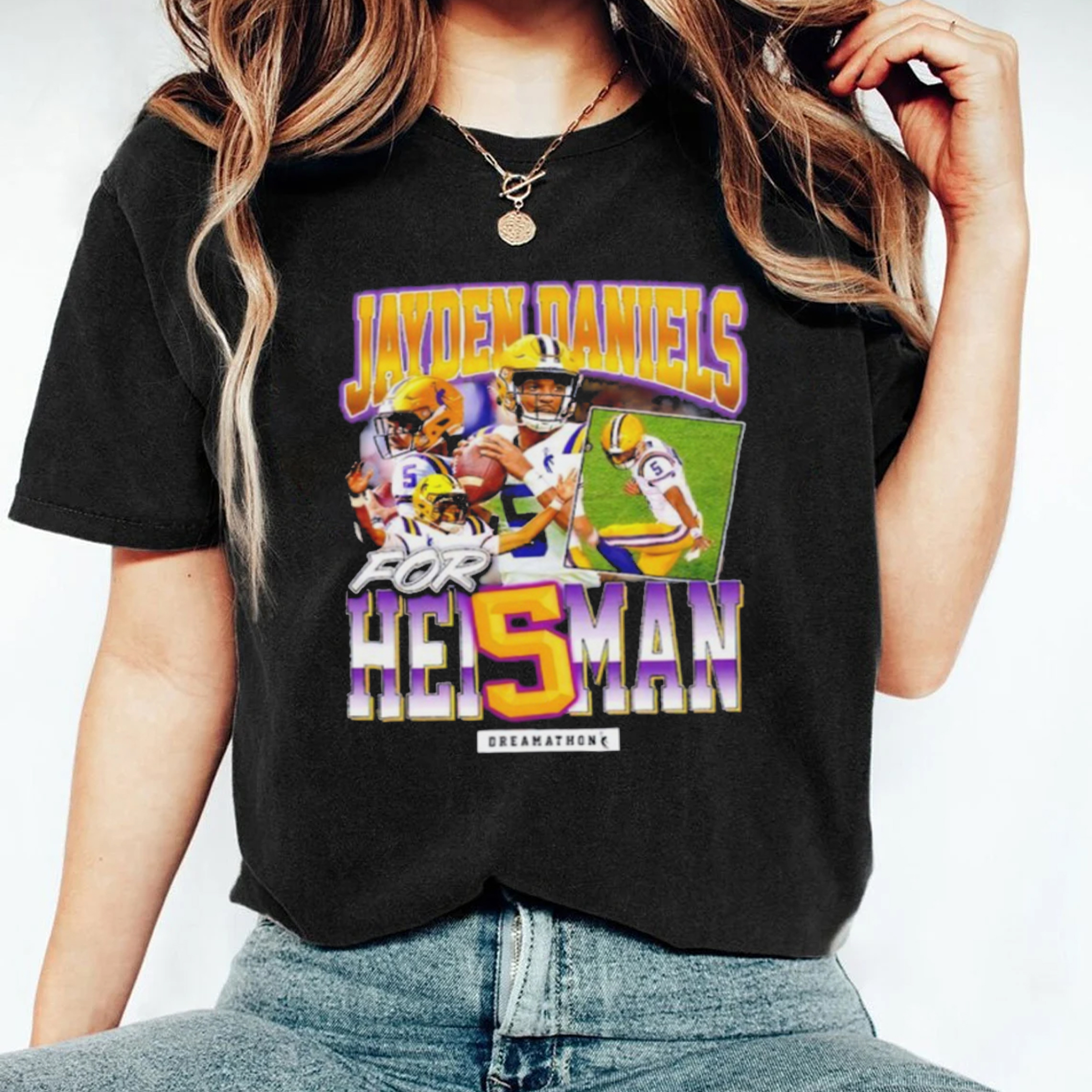 Jayden Daniels LSU Tigers for Heisman Vintage Style T-shirt - Perfect for Fan Gift
