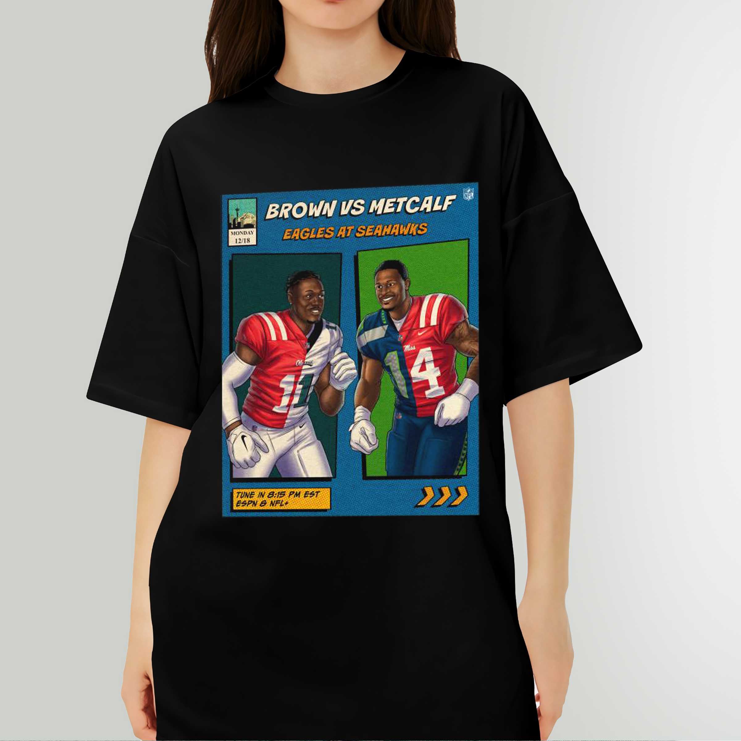 Philadelphia Eagles vs Seahawks Brown vs Metcalf NFL 2023 MNF Game Shirt - Fan Gift