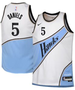 Atlanta Hawks Nike City Edition Swingman Jersey 2024 - White - Dyson Daniels - Youth
