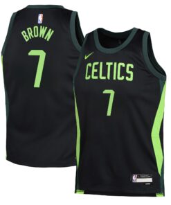 Boston Celtics Nike City Edition Swingman Jersey 2024 - Black - Jaylen Brown - Youth