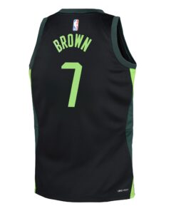 Boston Celtics Nike City Edition Swingman Jersey 2024 - Black - Jaylen Brown - Youth