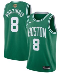 Boston Celtics Nike Icon Edition NBA Finals Patch 2024 Swingman Jersey - Kelly Green - Kristaps Porzingis - Youth