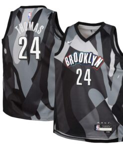 Brooklyn Nets Nike City Edition Swingman Jersey 2024 - Black - Cam Thomas - Youth