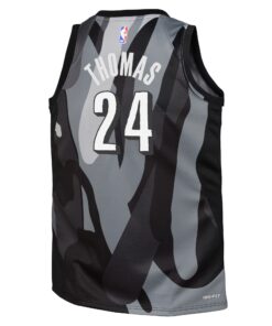 Brooklyn Nets Nike City Edition Swingman Jersey 2024 - Black - Cam Thomas - Youth