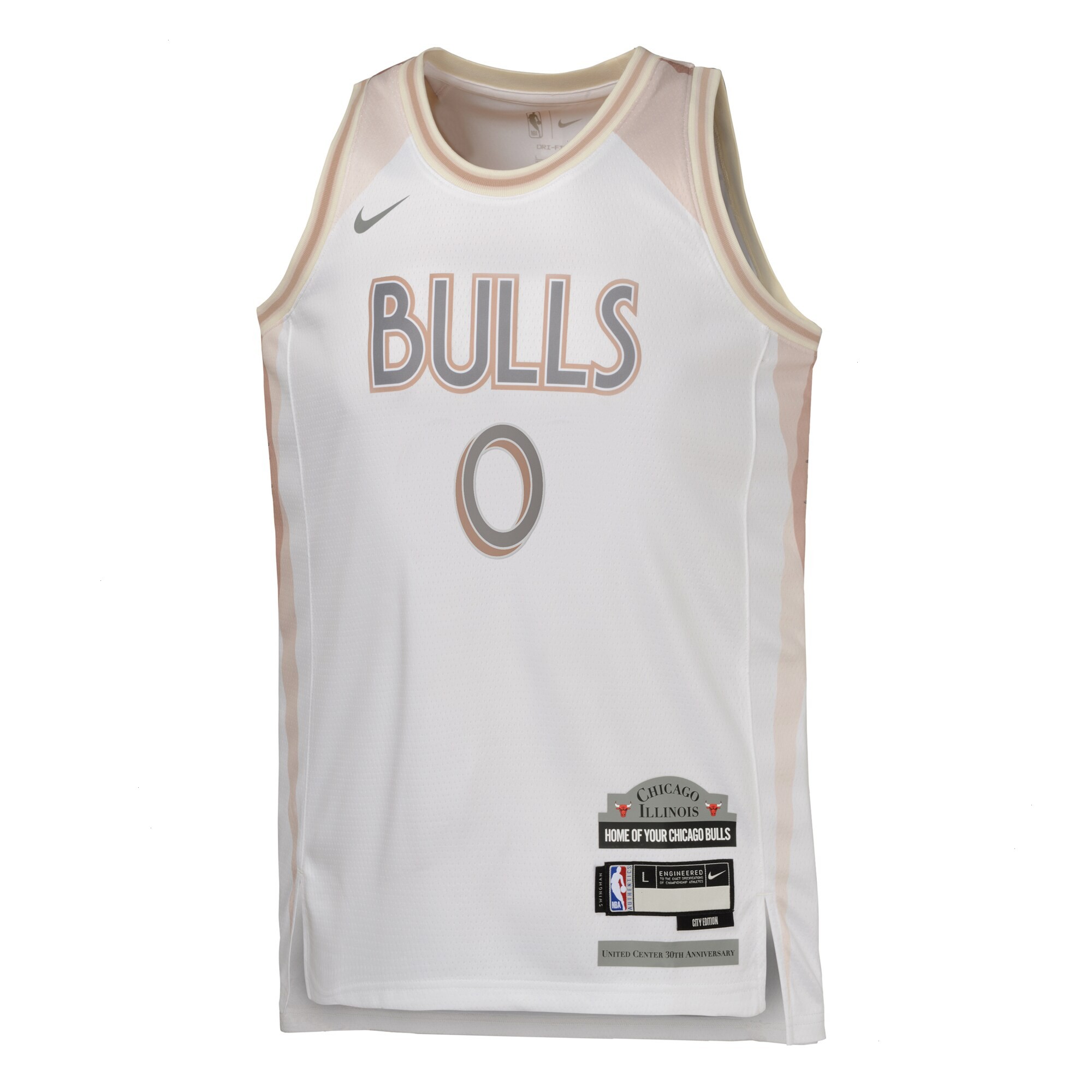 Chicago Bulls Nike City Edition Swingman Jersey 2024 - White - Coby White - Youth