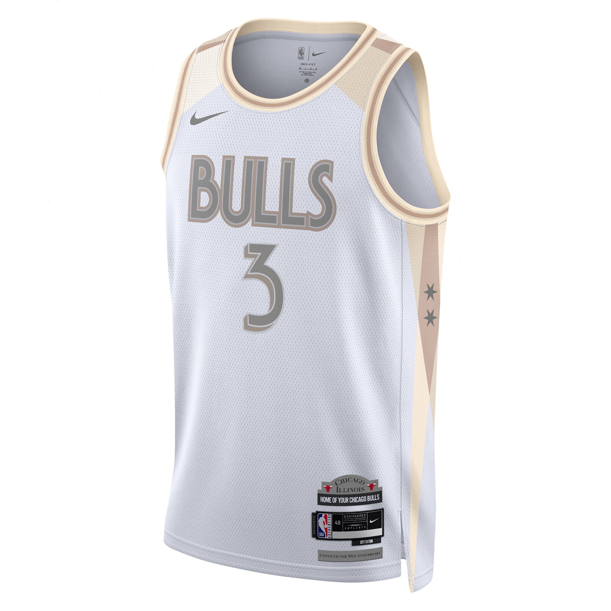 Chicago Bulls Nike City Edition Swingman Jersey 2024 - White - Josh Giddey - Unisex