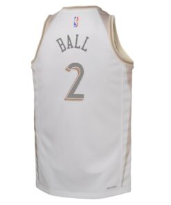 Chicago Bulls Nike City Edition Swingman Jersey 2024 - White - Lonzo Ball - Youth