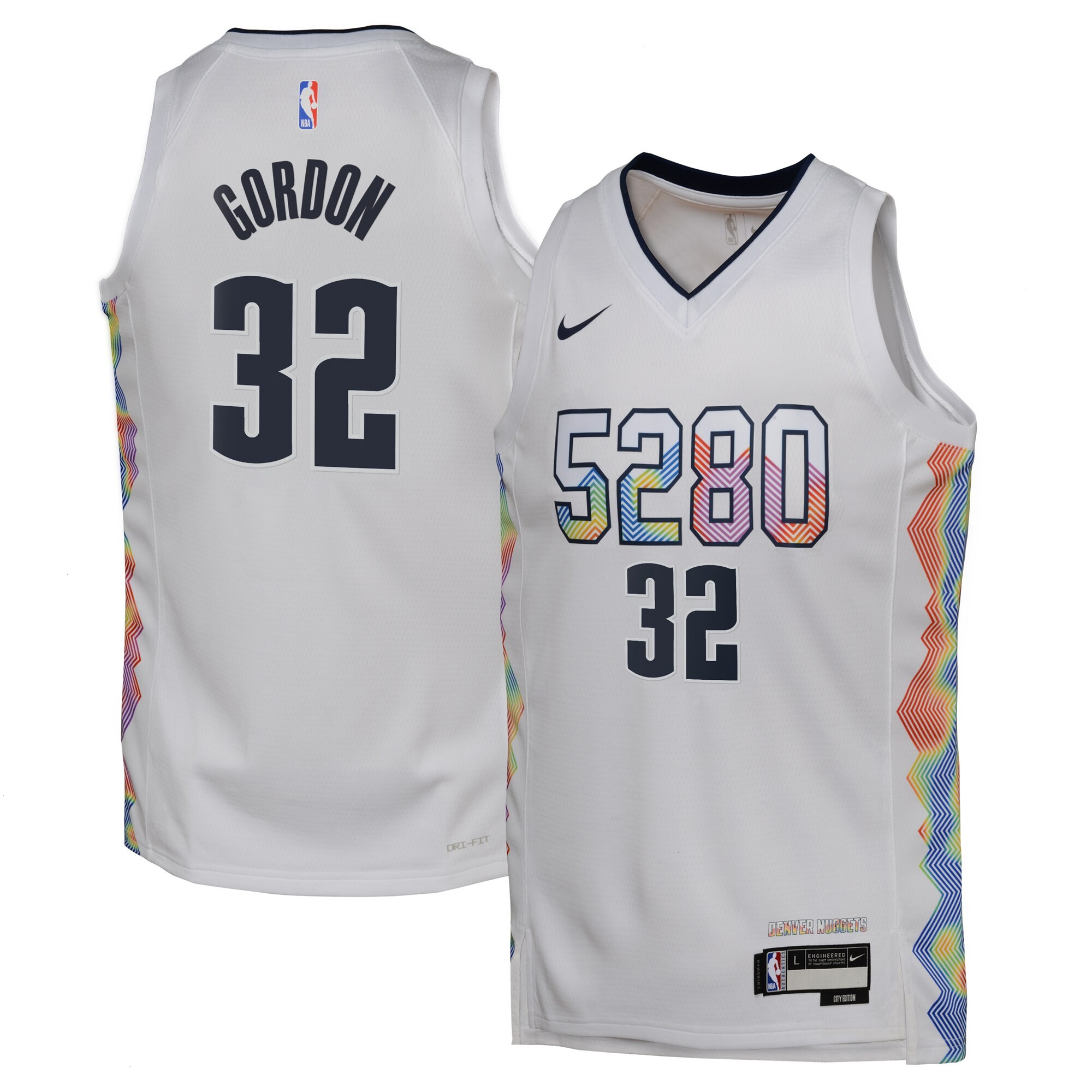 Denver Nuggets Nike City Edition Swingman Jersey 2024 - White - Aaron Gordon - Youth