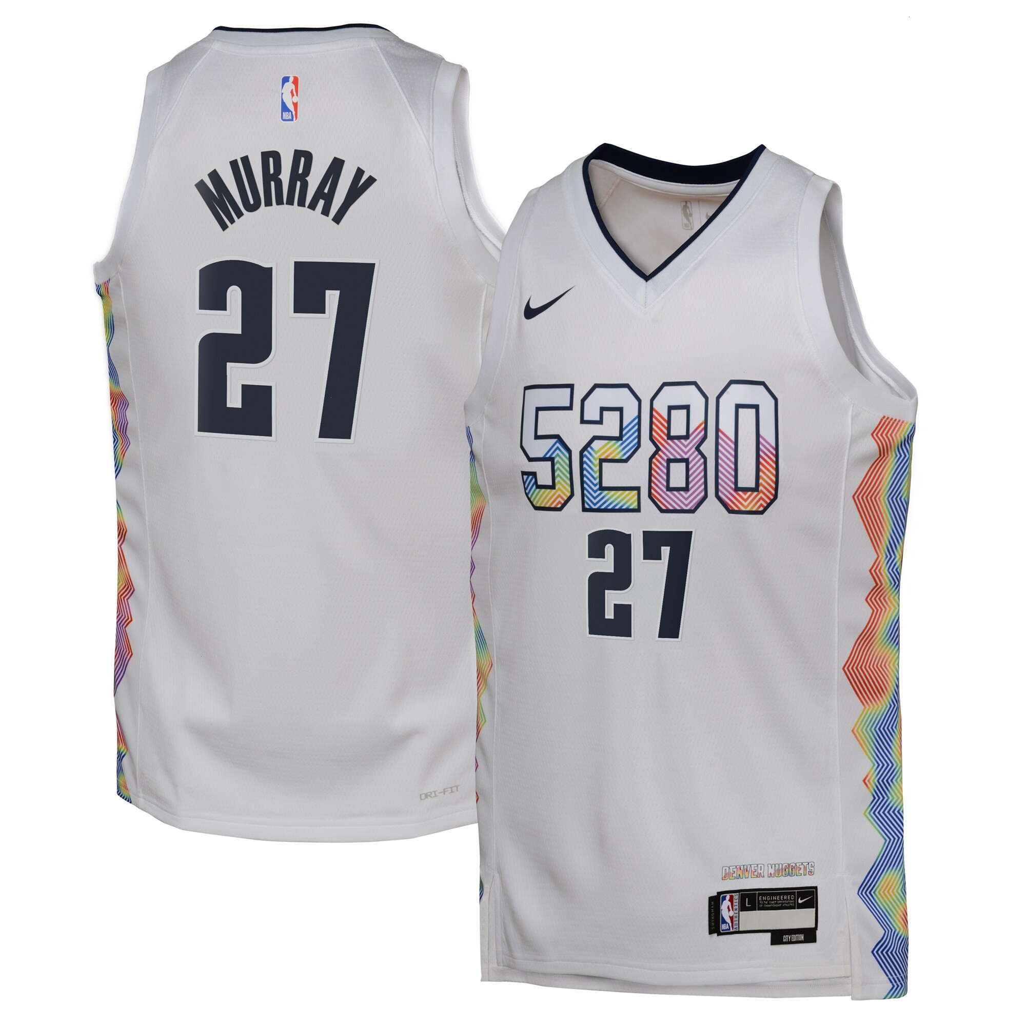 Denver Nuggets Nike City Edition Swingman Jersey 2024 - White - Jamal Murray - Youth
