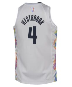 Denver Nuggets Nike City Edition Swingman Jersey 2024 - White - Russell Westbrook - Youth