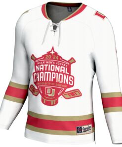 Denver Pioneers GameDay Greats 2024 NCAA Men's Ice Hockey National Champions Fashion Jersey - White