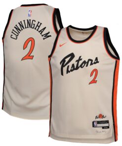 Detroit Pistons Nike City Edition Swingman Jersey 2024 - Creme - Cade Cunningham - Youth