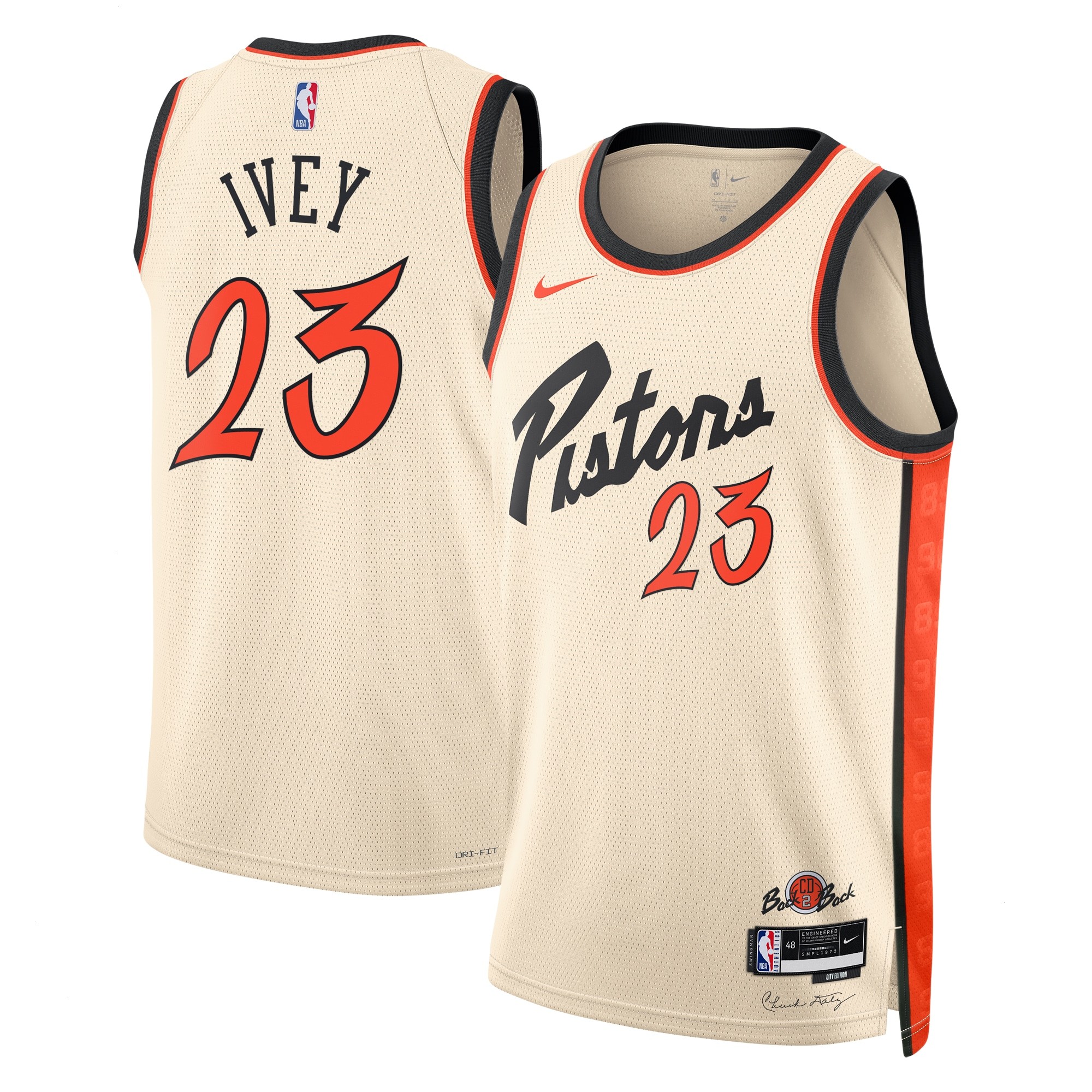 Detroit Pistons Nike City Edition Swingman Jersey 2024 - Creme - Jaden Ivey - Unisex