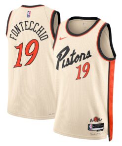 Detroit Pistons Nike City Edition Swingman Jersey 2024 - Creme - Simone Fontecchio - Unisex