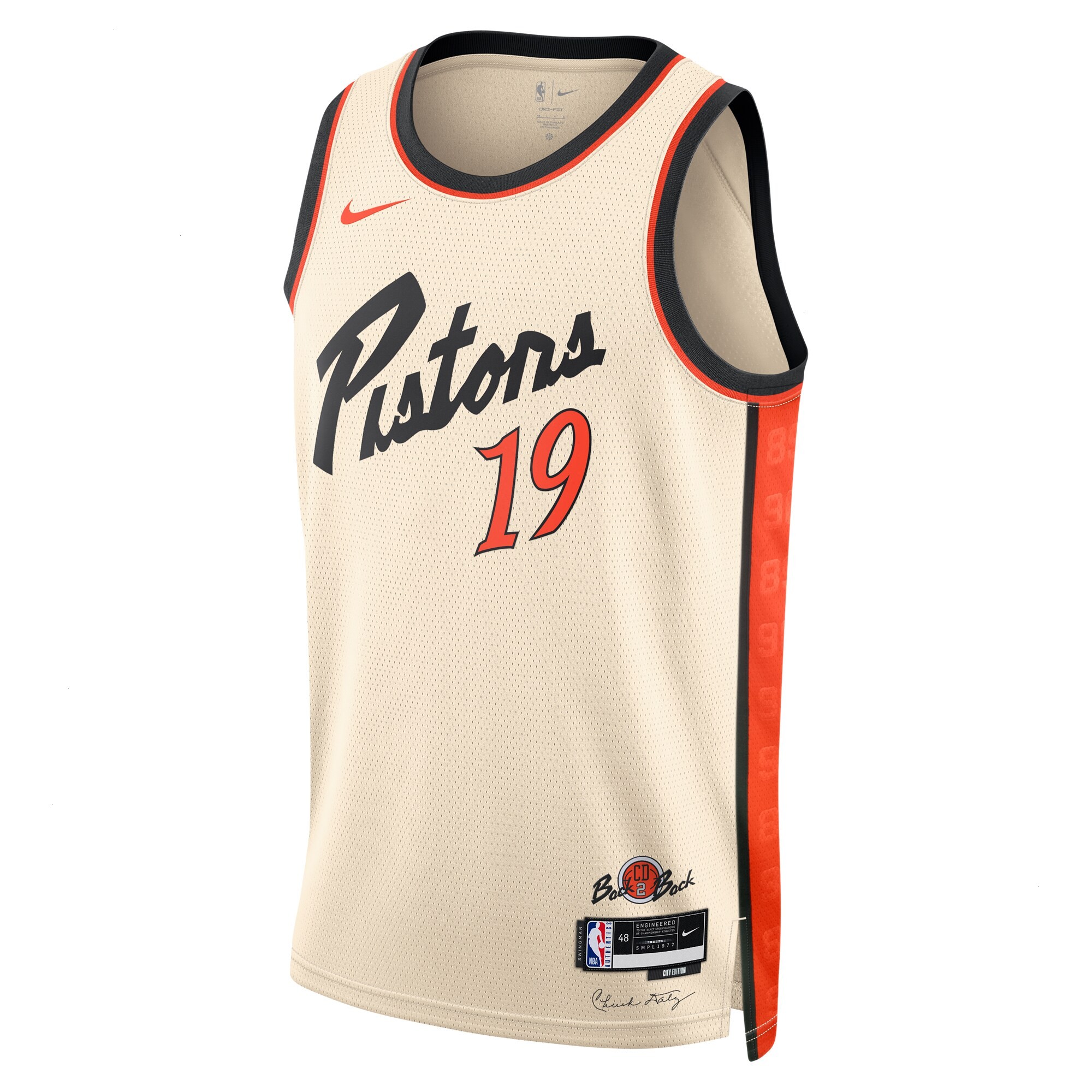 Detroit Pistons Nike City Edition Swingman Jersey 2024 - Creme - Simone Fontecchio - Unisex