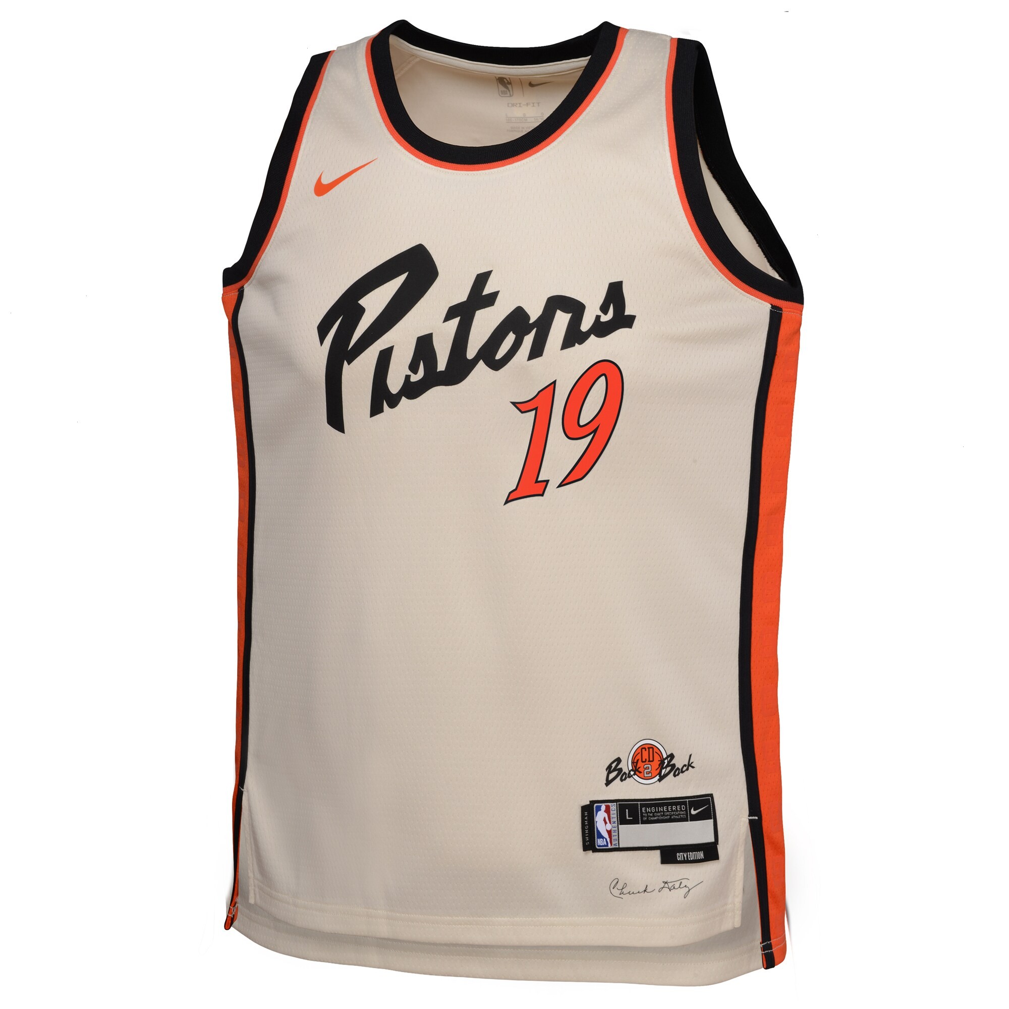 Detroit Pistons Nike City Edition Swingman Jersey 2024 - Creme - Simone Fontecchio - Youth