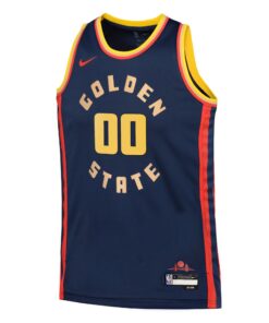 Golden State Warriors Nike City Edition Swingman Jersey 2024 - Navy - Jonathan Kuminga - Youth