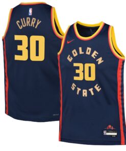 Golden State Warriors Nike City Edition Swingman Jersey 2024 - Navy - Stephen Curry - Youth