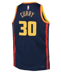 Golden State Warriors Nike City Edition Swingman Jersey 2024 - Navy - Stephen Curry - Youth