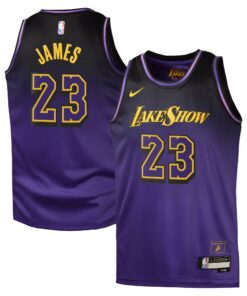 Los Angeles Lakers Nike City Edition Swingman Jersey 2024 - Purple - Lebron James - Youth