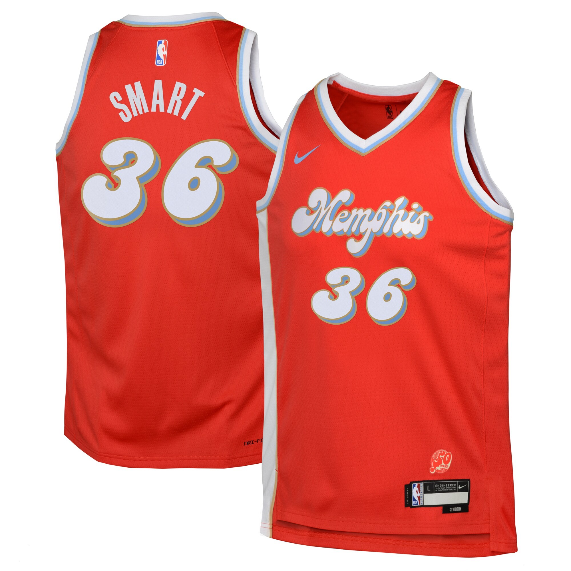 Memphis Grizzlies Nike City Edition Swingman Jersey 2024 - Red - Marcus Smart - Youth