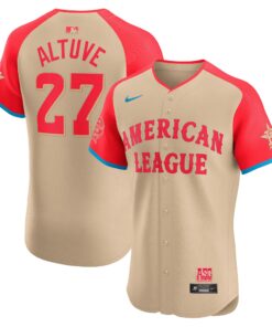 Men's American League Jose Altuve Nike Cream 2024 MLB All-Star Game Elite Player Jersey
