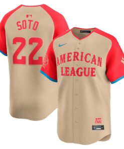 Men's American League Juan Soto Nike Cream 2024 MLB All-Star Game Limited Player Jersey