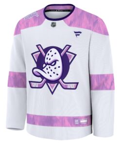 Men's Anaheim Ducks Fanatics White 2024 Hockey Fights Cancer Practice Jersey