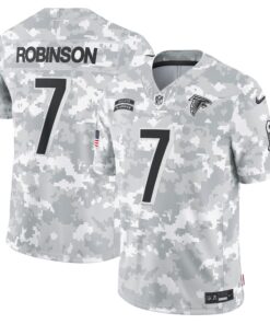 Men's Atlanta Falcons Bijan Robinson Nike Arctic Camo 2024 Salute to Service Limited Jersey
