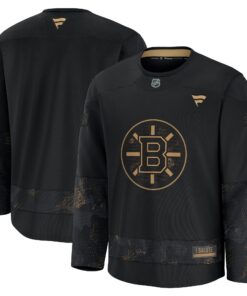 Men's Boston Bruins Fanatics Black 2024 Military Appreciation Practice Jersey