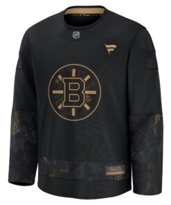 Men's Boston Bruins Fanatics Black 2024 Military Appreciation Practice Jersey