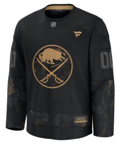 Men's Buffalo Sabres Fanatics Black 2024 Military Appreciation Personalized Long Sleeve Practice Jersey