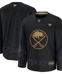 Men's Buffalo Sabres Fanatics Black 2024 Military Appreciation Practice Jersey