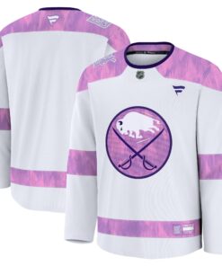 Men's Buffalo Sabres Fanatics White 2024 Hockey Fights Cancer Practice Jersey