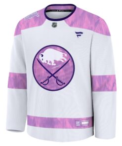 Men's Buffalo Sabres Fanatics White 2024 Hockey Fights Cancer Practice Jersey