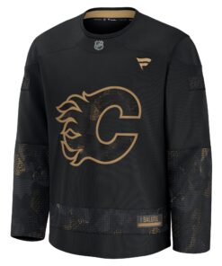 Men's Calgary Flames Fanatics Black 2024 Military Appreciation Practice Jersey