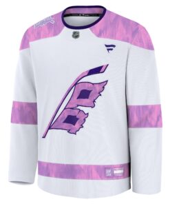 Men's Carolina Hurricanes Fanatics White 2024 Hockey Fights Cancer Practice Jersey