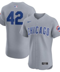 Men's Chicago Cubs Nike Gray Road 2024 Jackie Robinson Day Elite Jersey